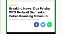 Breaking news Dua Pelaku PETI Diamankan Polres Kuansing, Penangkapan Dilakukan Malam Hari