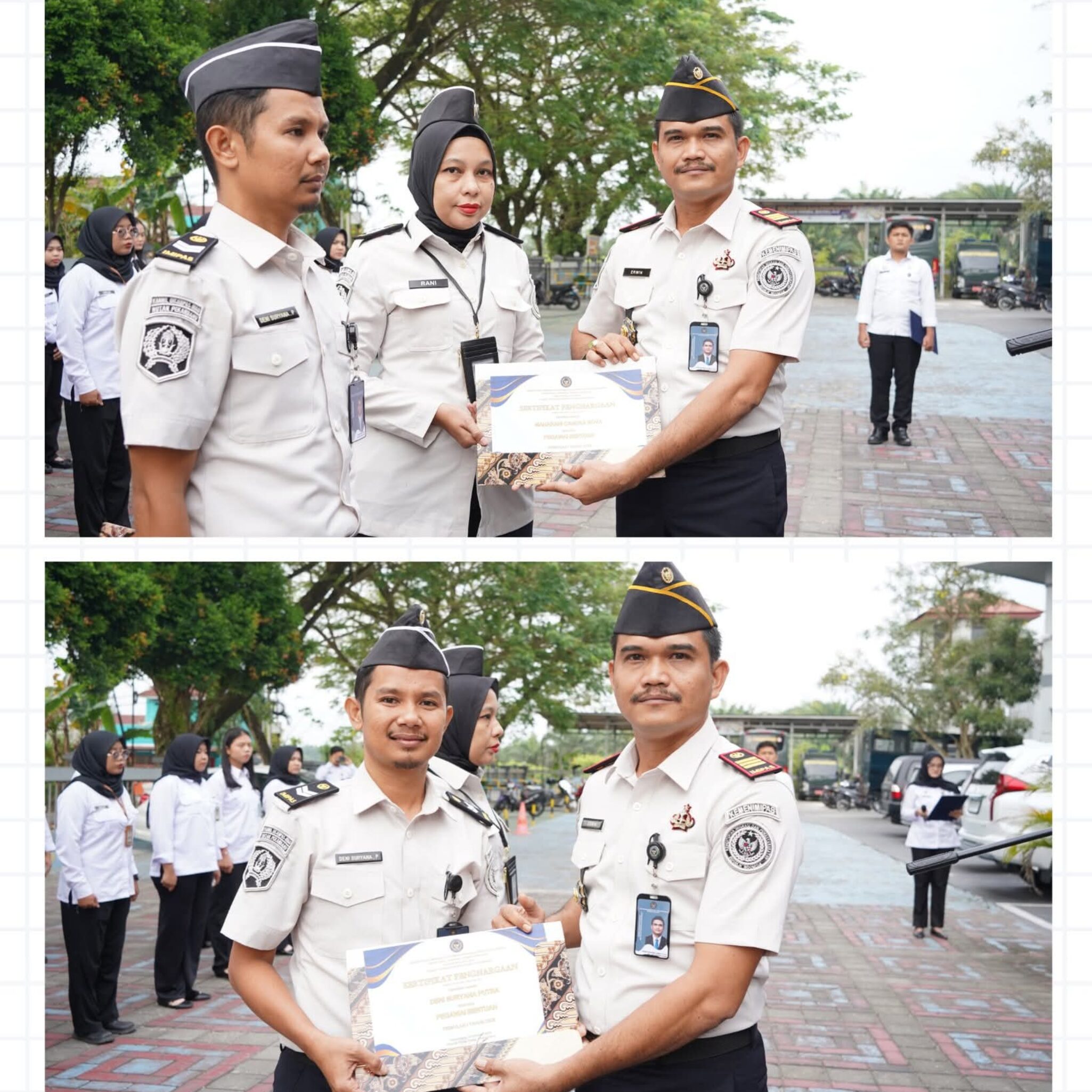 Pemberian Penghargaan Pegawai Bertuah Warnai Pelaksanaan Apel Pagi Di Rutan Kelas I Pekanbaru