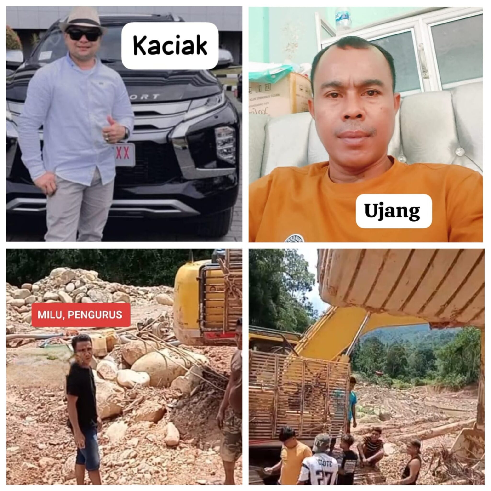 Aktivitas PETI Rusak Lingkungan di Payung Sekaki dan Tigo Lurah,  Kaciak dan Ujang Disebut Memiliki 10 Unit Escavator